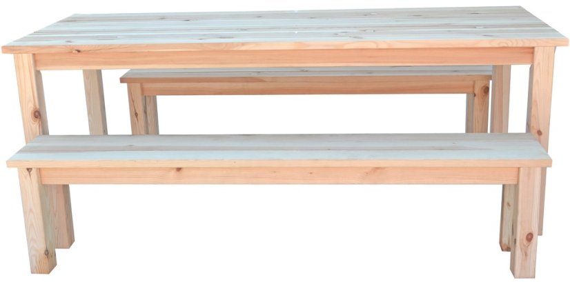 CLASSIC souprava dřevěná - přírodní - stůl + 2 x lavice