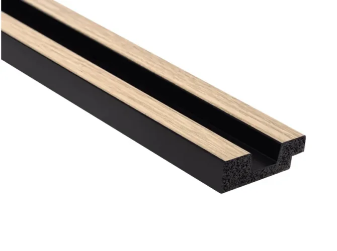 Koncový profil pre vodotesný lamelový panel (päť lamiel) - ľavý - 270 x 36 x 12 mm - DUB SVETLÝ
