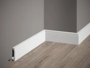 Podlahová lišta – PREMIUM, tvrdý plast PolyForce (HD Polymér), kvalitný biely lak (finálny povrch), 60 x 13 x 2000 mm