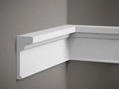Nástenná lišta – HLADKÁ, tvrdý plast ProFoam® (polyuretán), základný biely náter (pretierateľný), 155 x 54 x 2000 mm Nástenná lišta – HLADKÁ, tvrdý plast ProFoam® (polyuretán), základný biely náter (pretierateľný), 155 x 54 x 2000 mm