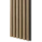 Dřevěné lamely ÚZKÉ na ČERNÉ desce (MDF), DUB PŘÍRODNÍ, FINISH FOLIE, 24 x 300 x 2750 mm (0,825 m2)