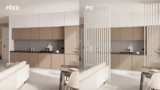 Dělící lamelová stěna - BÍLÁ, (kompletní sada), MDF + FINISH FOLIE, 29 předpřipravených šířek od 510 do 2750 mm, libovolná výška (maximálně 2750 mm), 70 mm tloušťka příčky