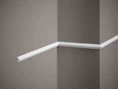 Nástěnná lišta – HLADKÁ, tvrdý plast PolyForce (HD Polymer), základní bílý nátěr (přetíratelný), 20 x 10 x 2000 mm