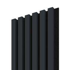 Akustický panel ACOUSTIC LINE - navy blue | černá, 2650 x 245 x 22 mm, lamely MDF + FINISH FOLIE, akustický podklad FILC