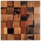Dřevěná lodní mozaika - obkladový panel 300 x 300 x 6 - 12 mm (0,09 m²)