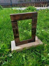 JÁVA A - Zrcadlo obložené dřevem, 290 x 210 mm