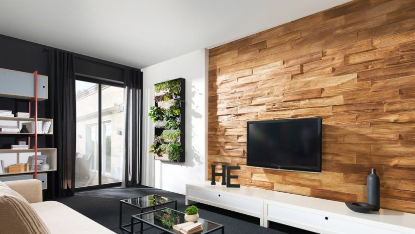 Betonový obklad, Z BETONU, TIMBER 1, hnědá, 530 x 117 mm, tloušťka 12-28 mm, 0.43 m2