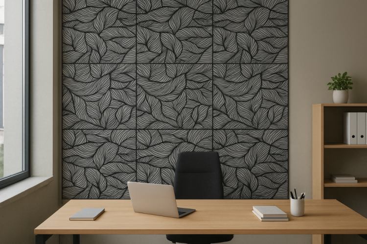 Stropné kazety moderný design - GLAMOUR 01 ČIERNO-ŠEDÁ , 495 x 495 x 4 mm