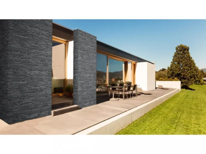 Betonový obklad, Z BETONU, PALERMO 2, tmavě šedá, 550 x 142 mm, tloušťka 10-26 mm, 0.62 m2