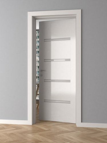 Orámování bezobložkových dveří – HLADKÉ, tvrdý plast PolyForce (HD Polymer), základní bílý nátěr (přetíratelný), 80 x 17 x 2400 mm