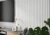 Akustický panel - BIELY, MDF + FÓLIA FINISH, SIVÝ akustický podklad FILC, 300 x 2750 mm