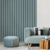 Akustický panel ACOUSTIC LINE - smoke blue | černá, 2650 x 245 x 22 mm, lamely MDF + FINISH FOLIE, akustický podklad FILC