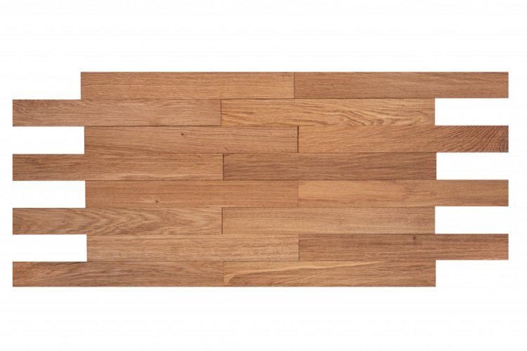 DUB RIVER, 62 x 496 mm - POSLEDNÍ BALENÍ - 0,66 m² (22 kusů), silně kartáčovaný povrch, UV tvrzený olej - 3D dřevěný obklad