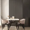 LINEA SLIM 3 dřevěné lamely na desce - japandi | černá, 2650 x 150 x 30 mm