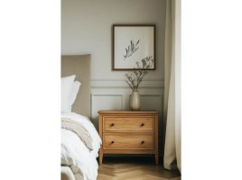 Realizace hladké nástěnné lišty na stěně ložnice