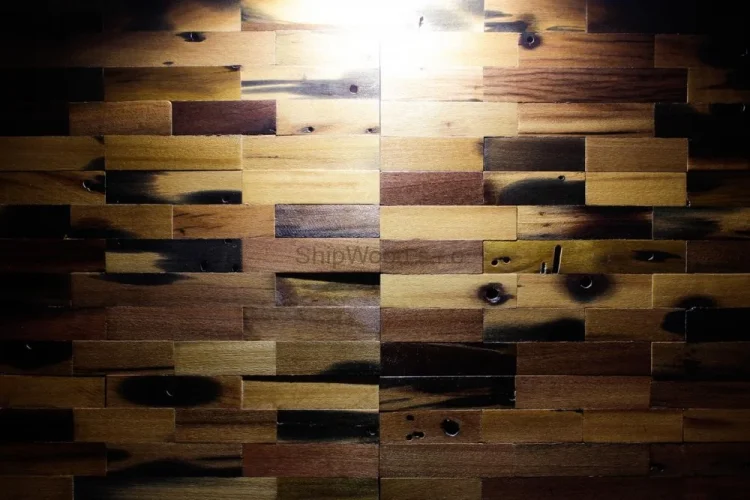 Drevená lodná mozaika - obkladový panel 600 x 300 x 10 mm (0,18 m²)