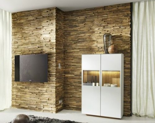 Holzverkleidung aus exotischem SHIPWOOD-Holz
