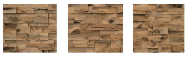 RUSTIK SPLITT WOOD, kombinace šířek, 5 řad, DUB štípaný obklad - balení obsahuje 3 kusy panelů (180 x 180 mm)