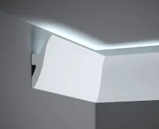 Stropná LED osvetľovacia lišta, NEPRIAME OSVETLENIE, tvrdý plast PolyForce (HD Polymer), základný biely náter (pretierateľný), 120 x 47 x 2000 mm