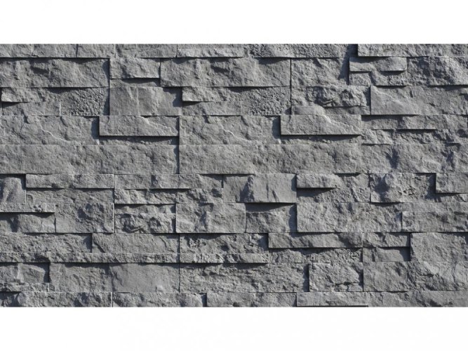 Betonový obklad, Z BETONU, TOLEDO 2, tmavě šedá, 100 x 308 mm, tloušťka 9-26 mm, 0.49 m2