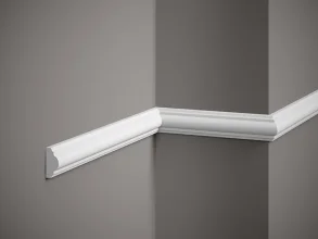 Nástenná lišta – HLADKÁ, tvrdý plast PolyForce (HD Polymér), základný biely náter (pretierateľný), 40 x 18 x 2000 mm