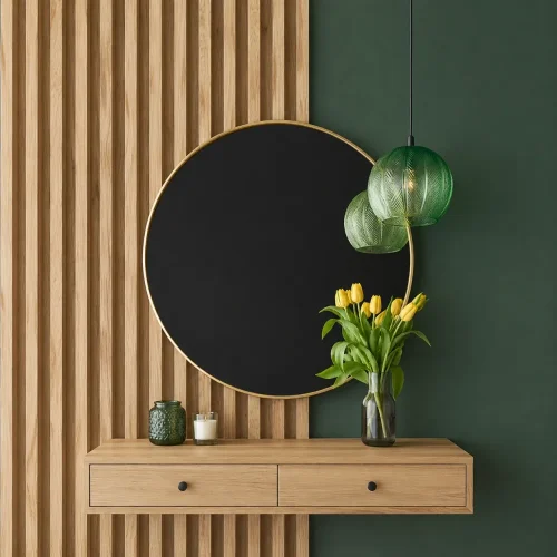 Dřevěné lamely ŠIROKÉ  na DÝHOVANÉ desce (MDF), DUBOVÁ DÝHA, 46 x 300 x 2750 mm (0,825 m2) - Povrchová úprava dýhy: Olejovaná