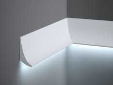 Nástěnná LED osvětlovací lišta, NEPŘÍMÉ OSVĚTLENÍ, tvrdý plast PolyForce (HD Polymer), základní bílý nátěr (přetíratelný), 70 x 42 x 2000 mm