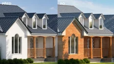 Cihlový obklad, Z BETONU, COUNTRY 615, hnědá, 205 x 62 mm, tloušťka 14-17 mm, 1 m2