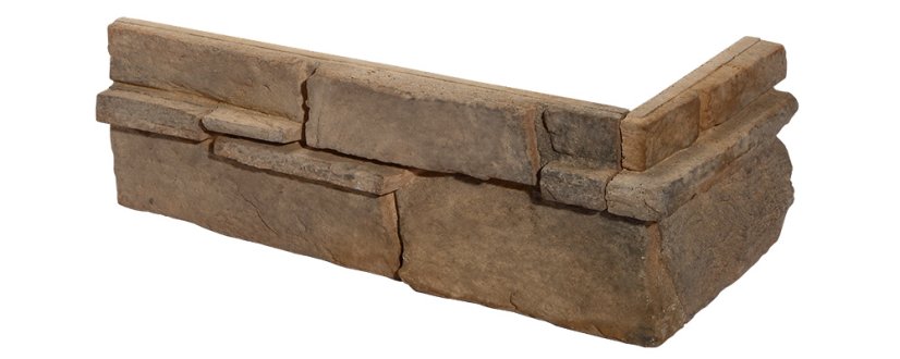 Betonový obklad, ROH, Z BETONU, GRENADA 1 - russet, hnědá, 325 x 150 mm, tloušťka 22-38 mm, 0.28 m2