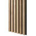 Drevené lamely ÚZKE na ČIERNEJ doske (MDF), DUBOVÁ DYHA, 24 x 300 x 2750 mm (0,825 m2)