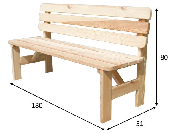 VIKING zahradní lavice dřevěná z masivní borovice 150 / 180 / 200 cm