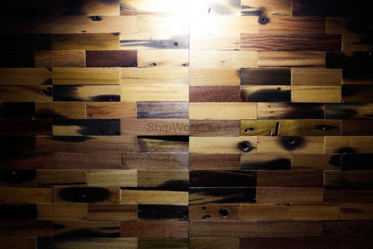 Dřevěná lodní mozaika - obkladový panel 600 x 300 x 10 mm (0,18 m²)