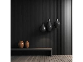 Realizace lamelových panelů – Černá dekorace interiéru