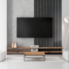 LINEA SINGLE - Drevená lamela na stenu, čierna, 2750 x 28 x 37 mm