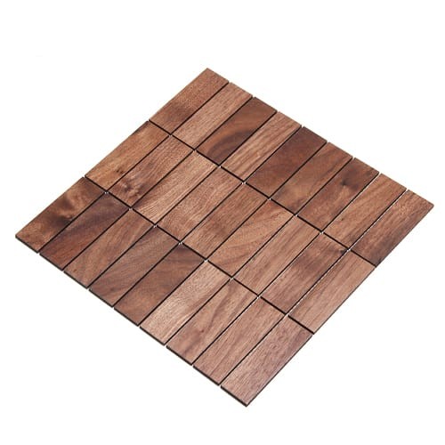 OŘECH mozaika 2D - dřevěný obklad do koupelny a kuchyně - Mozaika: 30 x 93 mm