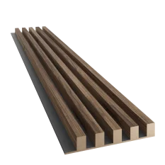 Dřevěné lamely ŠIROKÉ na ČERNÉ desce (MDF), KLASICKÝ OŘECH, 46 x 300 x 2750 mm (0,825 m2) Dřevěné lamely ŠIROKÉ na ČERNÉ desce (MDF), KLASICKÝ OŘECH, 46 x 300 x 2750 mm (0,825 m2)
