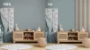 LINEA SLIM 1 dřevěná lamela na desce - bílá | dub, 2650 x 54 x 30 mm