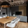 LINEA SLIM 1 dřevěná lamela na desce  - dub | černá, 2650 x 54 x 30 mm