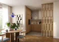 Dělící příčka JAPANDI, 520-2720 x 1800-2750 mm, (MDF), DUB WOTAN