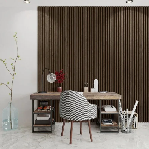 Akustický panel ACOUSTIC LINE - ezotica | černá, 2650 x 245 x 22 mm, lamely MDF + FINISH FOLIE, akustický podklad FILC