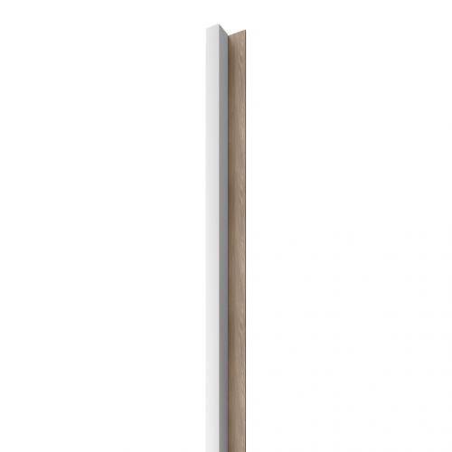 LINEA SLIM 1 dřevěná lamela na desce - bílá | dub, 2650 x 54 x 30 mm