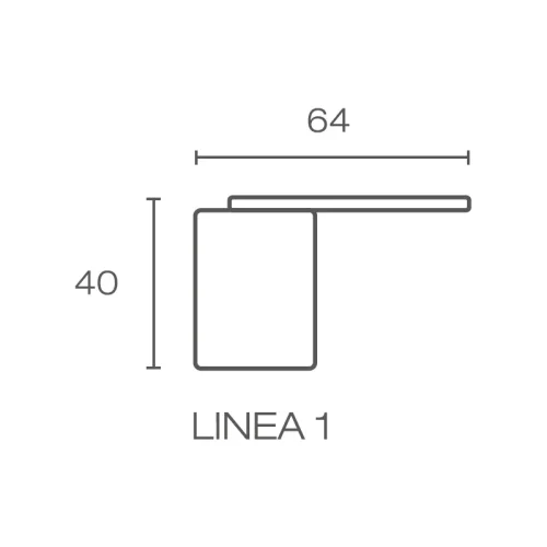 LINEA 1 drevená lamela na doske - dub| čierna, 2750 x 64 x 40 mm