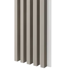 Dřevěné lamely ŠIROKÉ na BÍLÉ desce (MDF), PÍSKOVÁ BÉŽOVÁ, 46 x 300 x 2750 mm (0,825 m2)