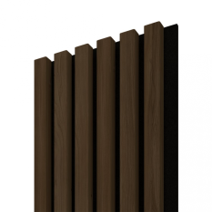 VZOREK - Dřevěná lamela ACOUSTIC LINE - esotica / černá - ROZMĚR VZORKU: 132 x 123 mm