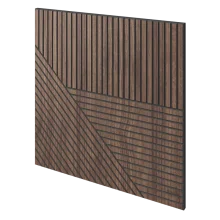 Lamelový panel TOLEDO - DÝHA Z AMERICKÉHO OŘECHU, 600 x 600 mm, ČERNÝ MDF PANEL