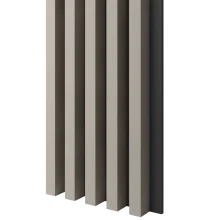 Dřevěné lamely ŠIROKÉ na ČERNÉ desce (MDF), PÍSKOVÁ BÉŽOVÁ, 46 x 300 x 2750 mm (0,825 m2)