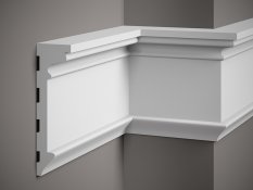Nástěnná lišta – HLADKÁ, tvrdý plast ProFoam® (polyuretan), základní bílý nátěr (přetíratelný), 22 x 66 x 2000 mm Nástěnná lišta – HLADKÁ, tvrdý plast ProFoam® (polyuretan), základní bílý nátěr (přetíratelný), 22 x 66 x 2000 mm