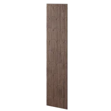Velkoformátový lamelový panel SENDAI - DÝHA Z AMERICKÉHO OŘECHU, 600 x 2750 mm, ČERNÝ MDF PANEL