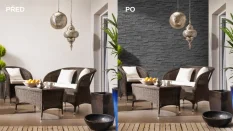 Kamenný obklad, Z BETONU, SAKURA 2, tmavě šedá, 145 x 550 mm, tloušťka 14 - 26 mm, 0.48 m2 Kamenný obklad, Z BETONU, SAKURA 2, tmavě šedá, 145 x 550 mm, tloušťka 14 - 26 mm, 0.48 m2