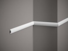 Nástenná lišta – HLADKÁ, tvrdý plast PolyForce (HD Polymér), základný biely náter (pretierateľný), 30 x 10 x 2000 mm